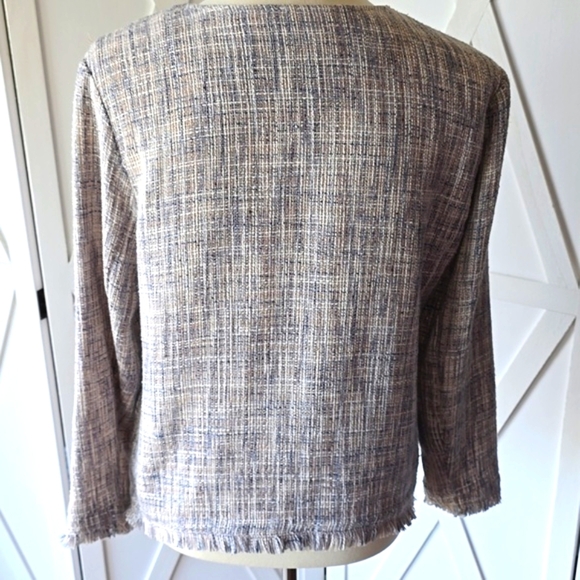 Cupcakes & Cashmere Tweed Zip Front Fringed Blazer - Picture 7 of 10